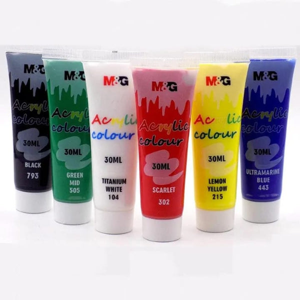 M&G Premium Acrylic Paints 30ml - Set Of 6