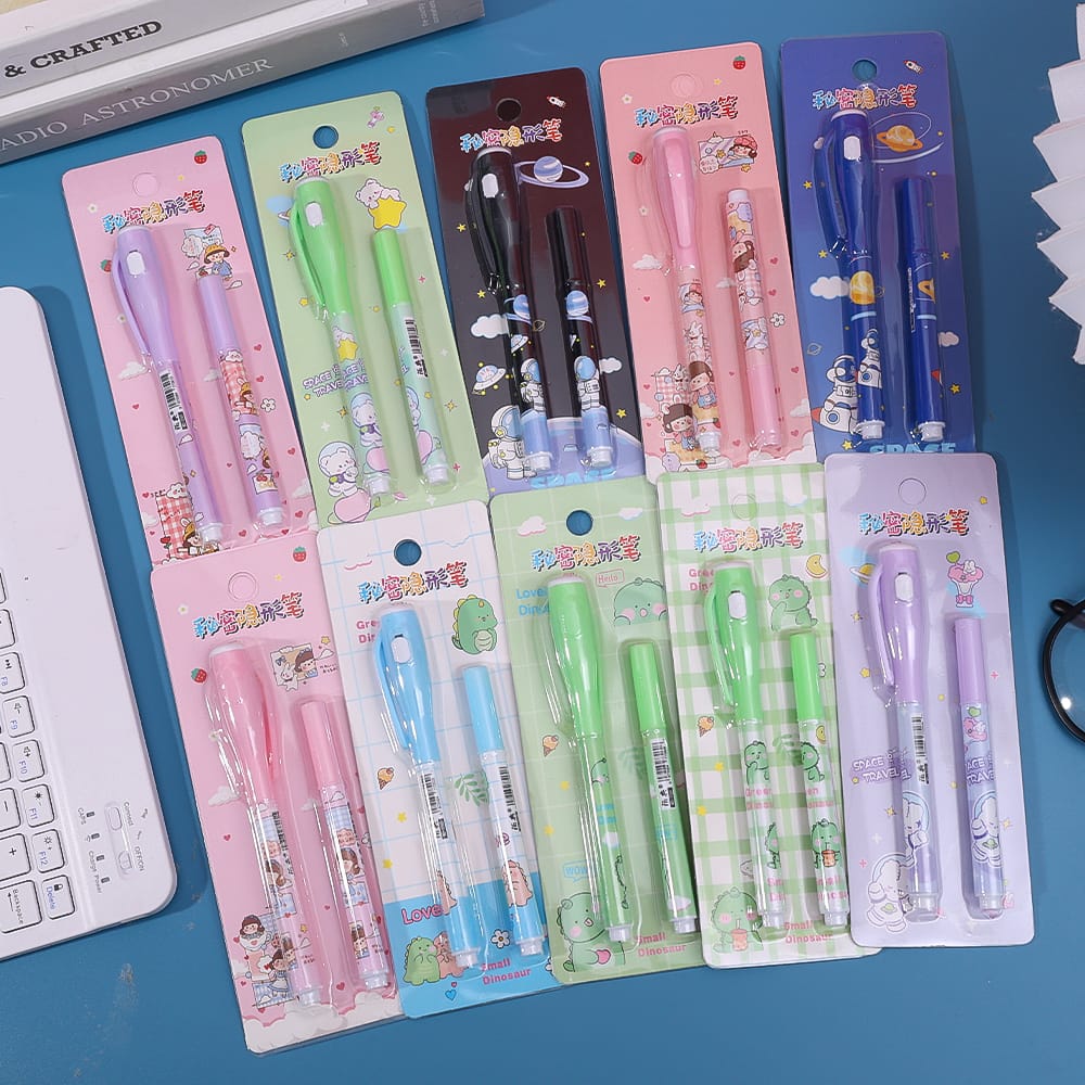 Cute Animal Invisible UV Light - Pen Set Of 2