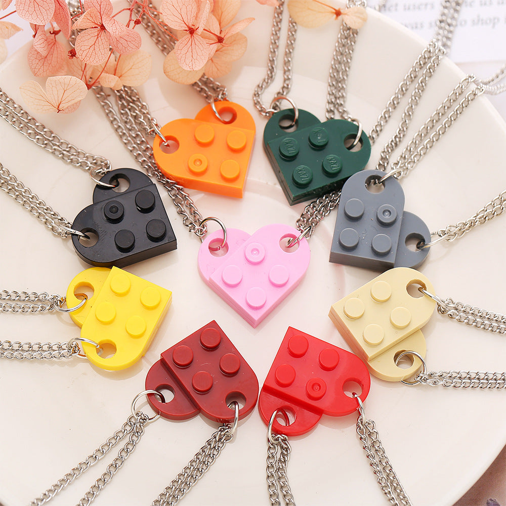 LEGO Block Heart BFF - Necklace Set Of 2