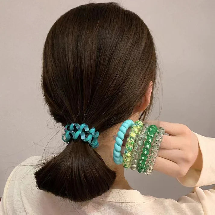 Green Pastel Colors - Hair Tie Set of 6