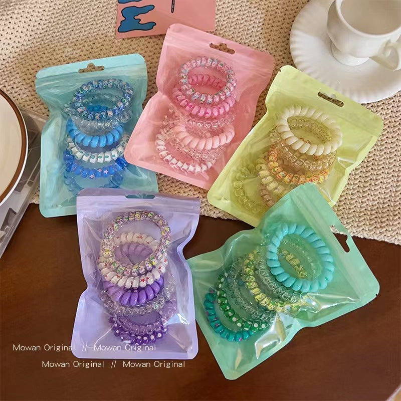 Sparkle  Pastel Colors - Hair Tie Set of 6