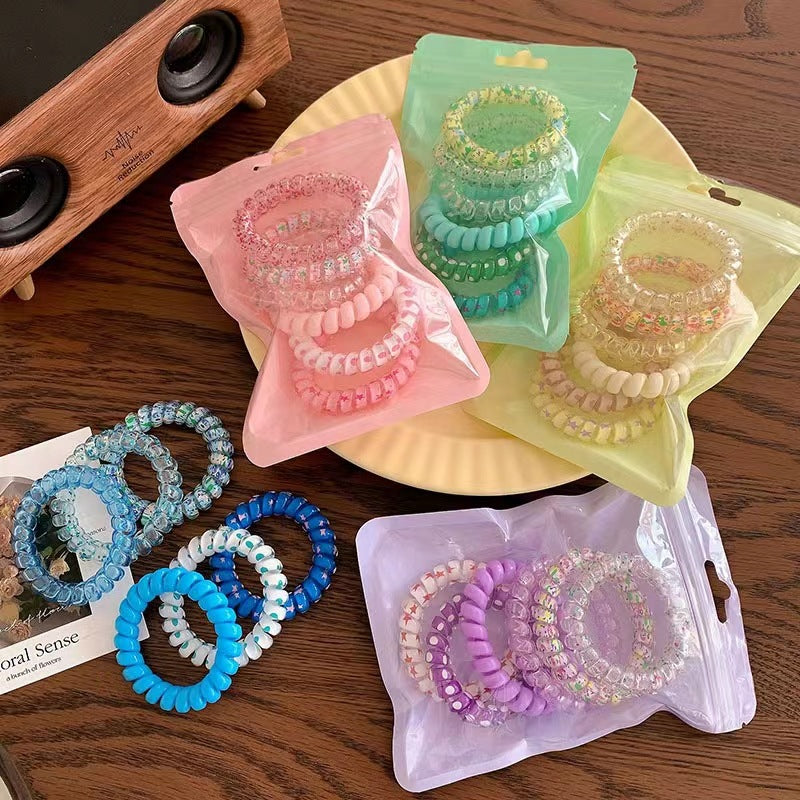 Sparkle  Pastel Colors - Hair Tie Set of 6