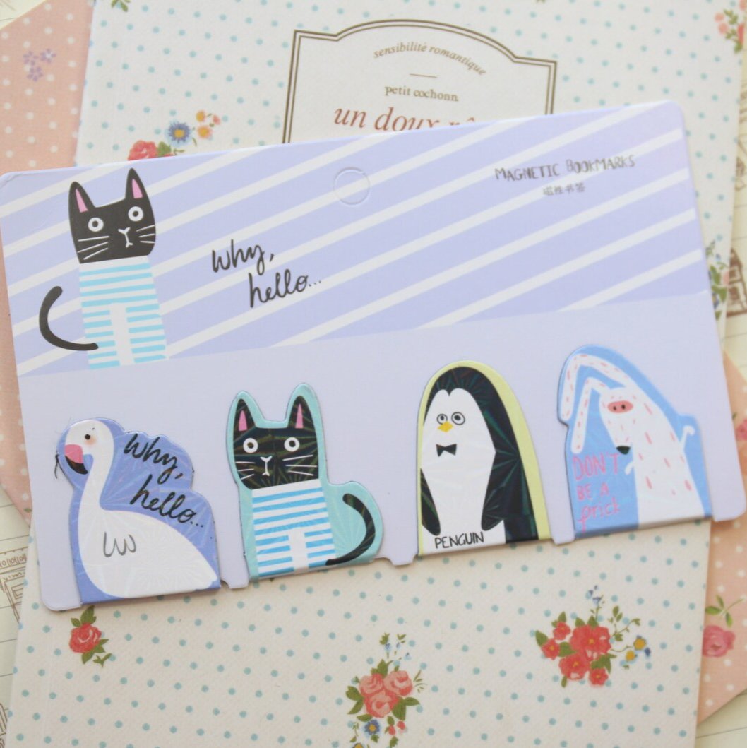 Cute Animals Magnetic - Bookmark Set Of 4