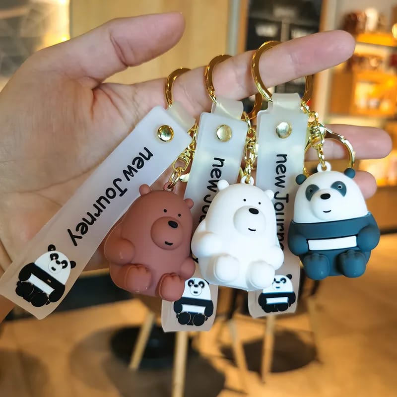 Cute Panda & Bear  Gold - Key Ring