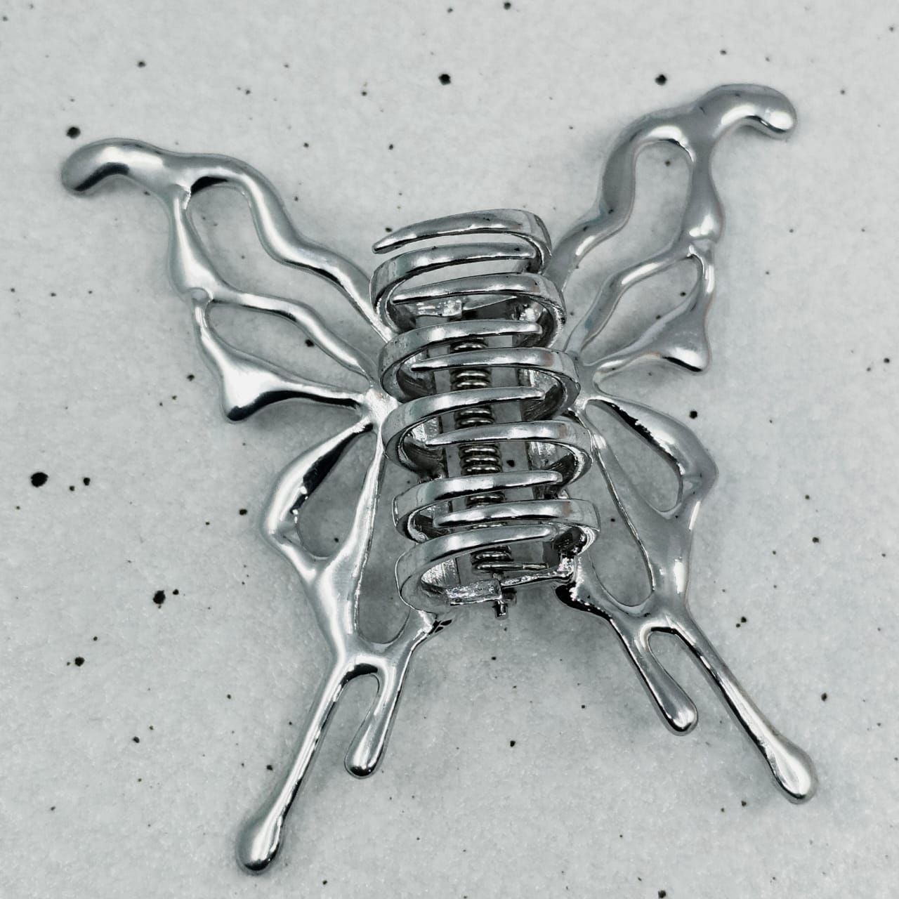 Silver Foiled Butterfly Metal - Hair Claw Style 2