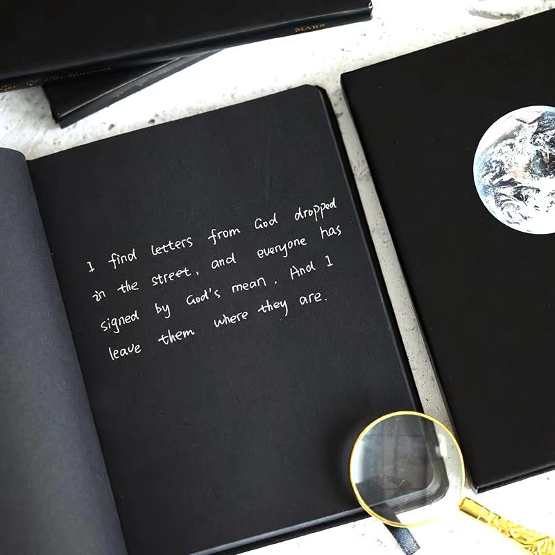 Eye Of The Universe Black Pages - Notebook / Journal