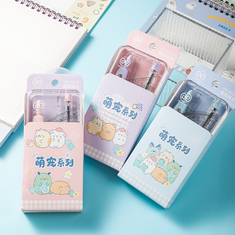 Cute Animal  - Mechanical  Compass Set / Stationery Set