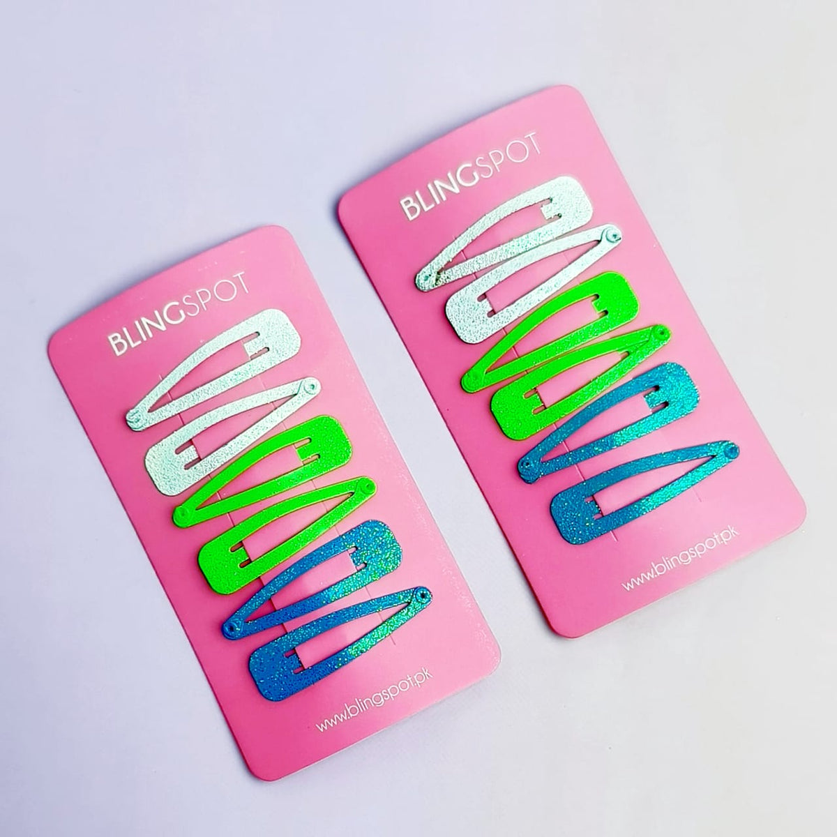 Colored Shiny Snap Clips - Hair Clip Set Of 4 - Style 6