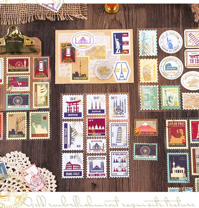 City Travel Notes Stamp  - Stickers Sheets Set Of 3