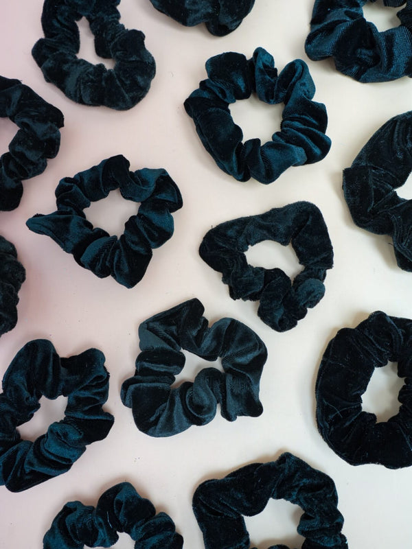 Shiny Velvet Series Jet Black - Hair Scrunchie