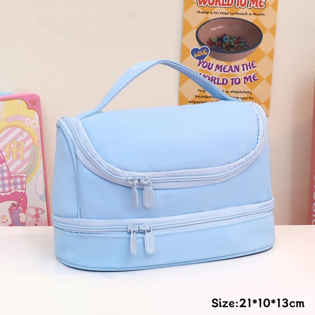 Candy Color Blue Premium Large Capacity - Multifunctional Pouch