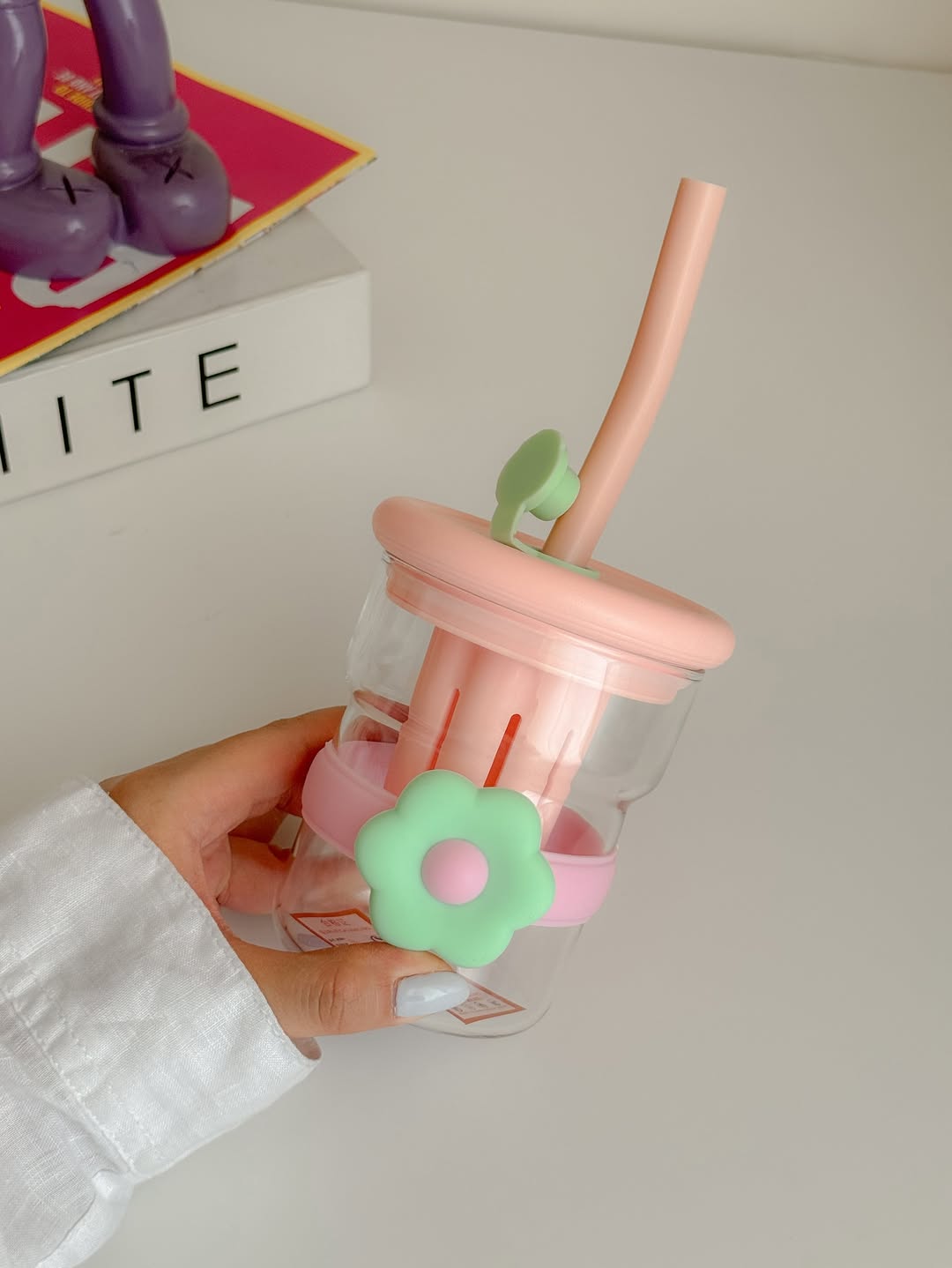 Cutesy Flower- Glass Sipper