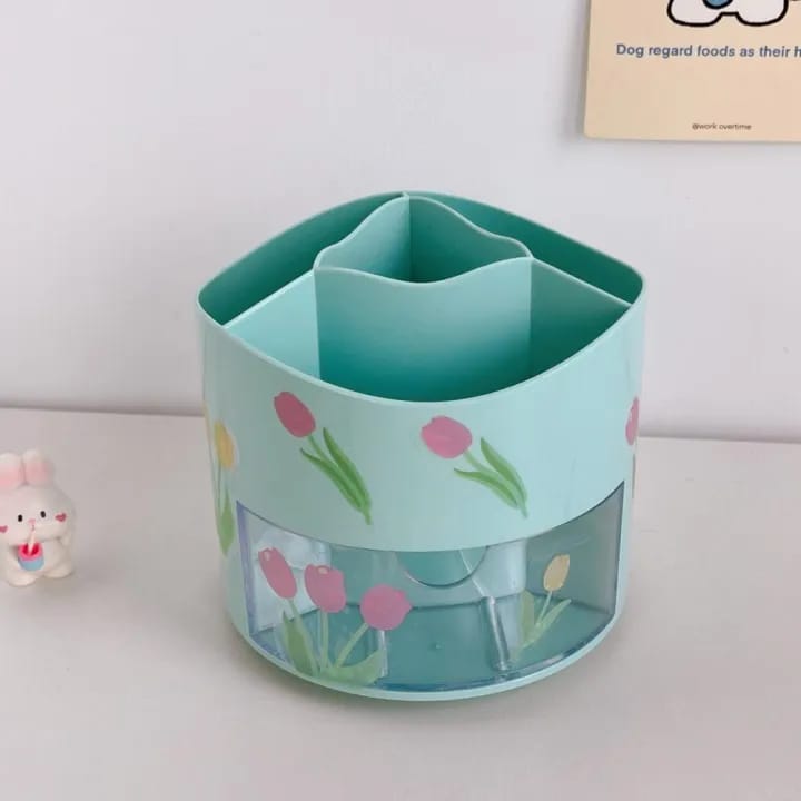 Rotary Teal - Stationery Organizer &amp; Makeup Brushes Holder