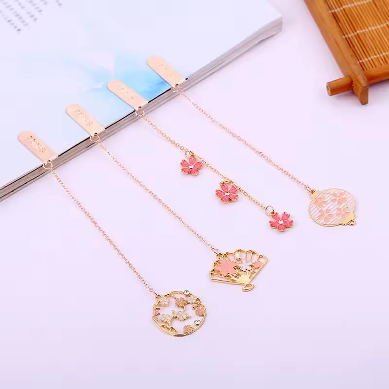 Sakura Flower Gold Foil - Dangling  Bookmark