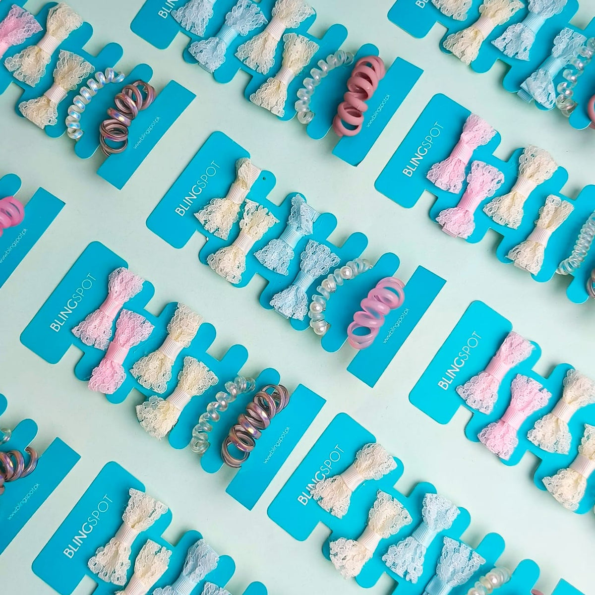 Pastel Bow Clips &amp; Hair Ties - Hair Accessories Style 31