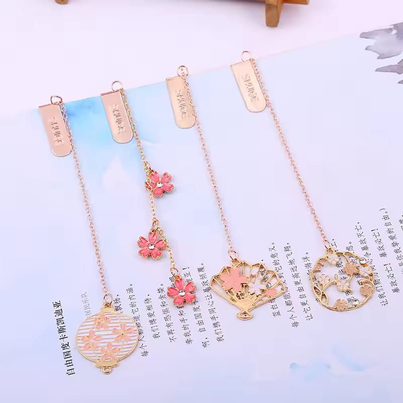 Sakura Flower Gold Foil - Dangling  Bookmark