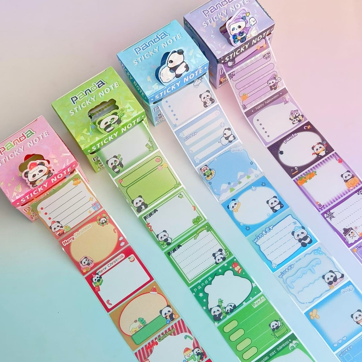 Cute Panda  Post It Notes  - Sticker Roll Box