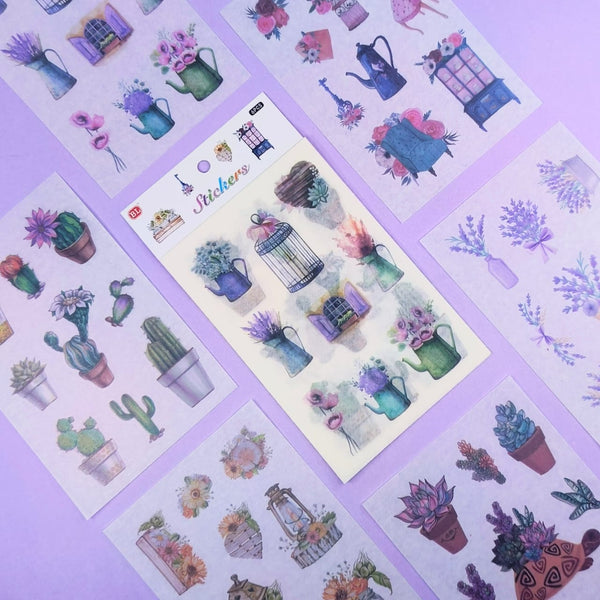 Floral Plant  Decoration - Stickers Set Of 6 Sheets
