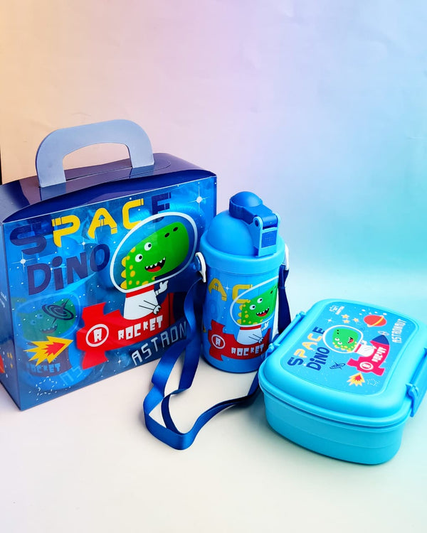 Astronaut Dino Space Lunch Box & Water Bottle Combo Set - (  3 in 1 )