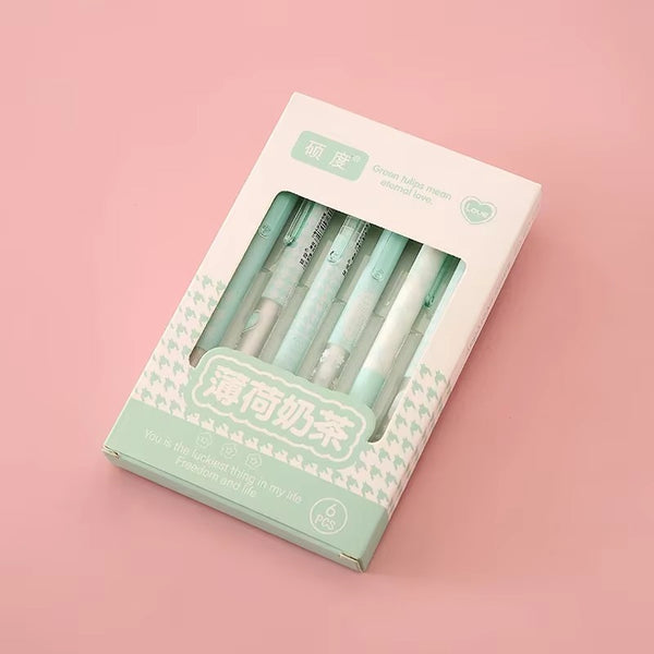 Green Tulip  - Press Gel Pen Set of 6