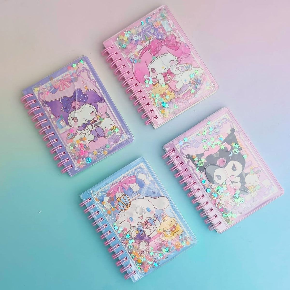 Sanrio Characters Glitter Water Spiral - Notebook / Journal