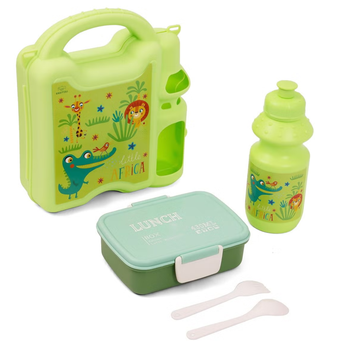 Little Africa Lunch Box & Water Bottle Set - (  3 in 1 )