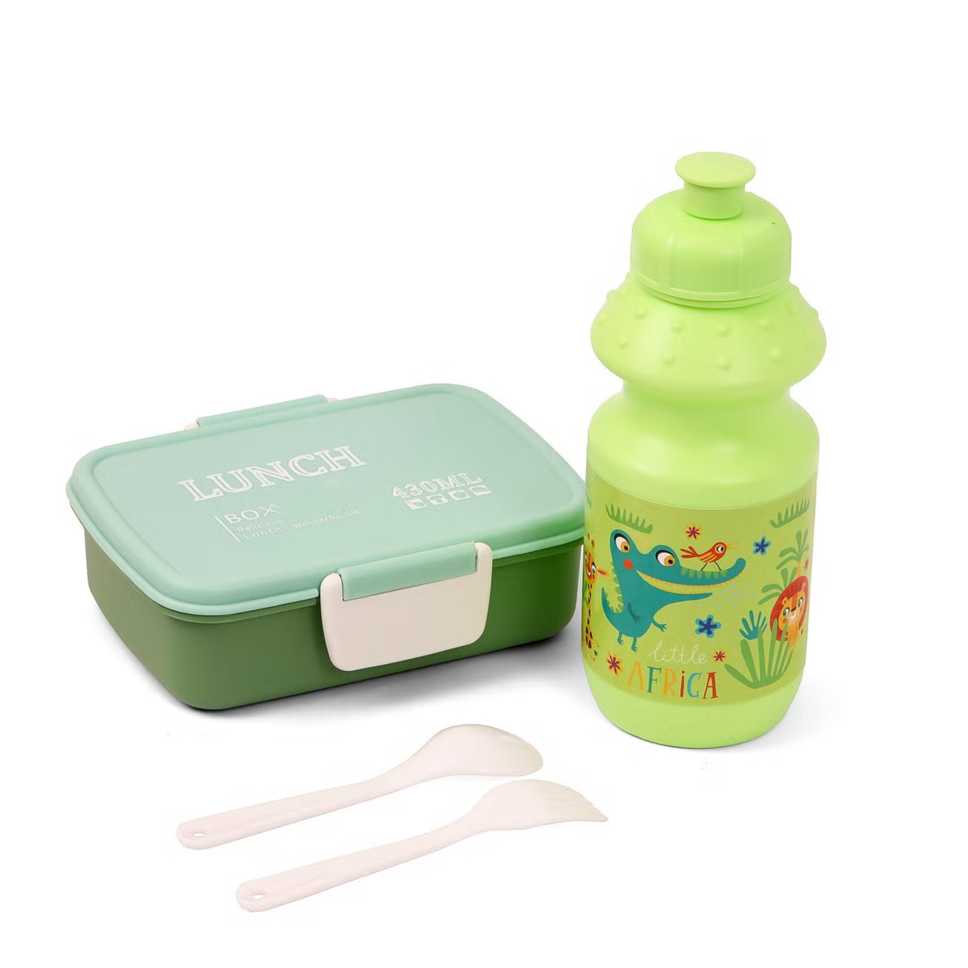 Kids Childrens Lunch Set - Lunch Bag, Lunch Box & Water Bottle 430ml