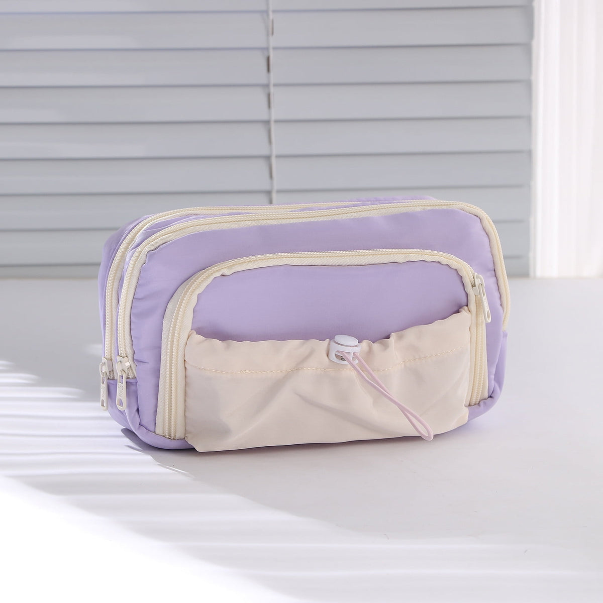 Light Purple Large Capacity - 3 Zip Pouch