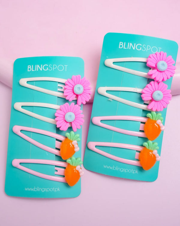 Snap Clips - Hair Clip Set Of 4 - Style 23