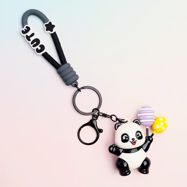 Cute Panda Black - Key Ring Style 5