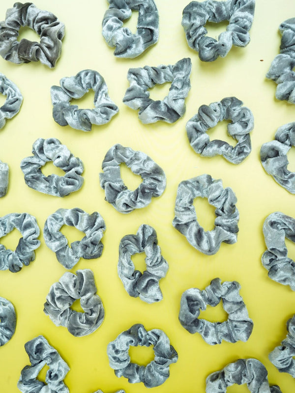 Shiny Velvet Series Silk Grey  - Hair Scrunchie