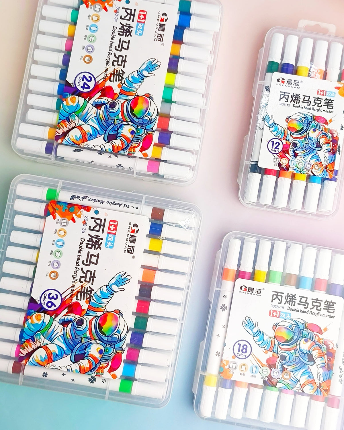 Artist Dual Acrylic Markers 2 in 1 - Set Of 12 / 18 / 24 / 36