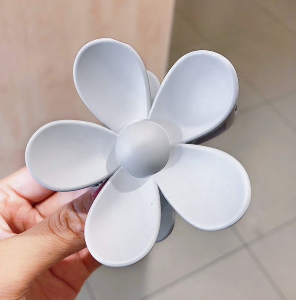 Light Grey Flower - Hair Claw
