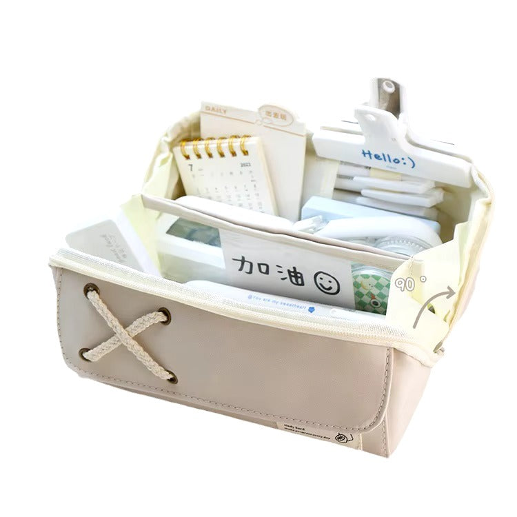 Basic Beige Stationery Organizer Large - Pouch