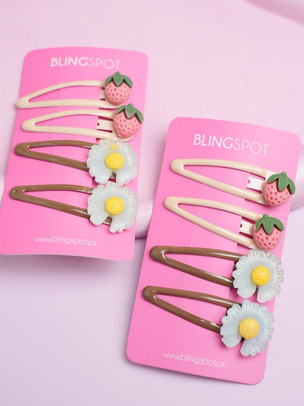 Snap Clips - Hair Clip Set Of 4 - Style 37