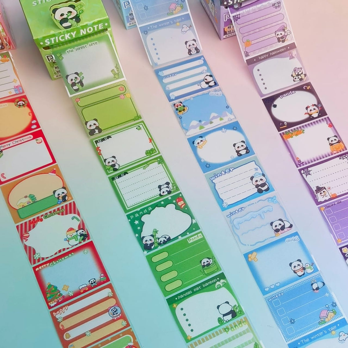 Cute Panda  Post It Notes  - Sticker Roll Box