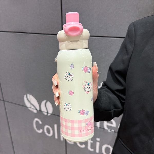 Strawberry Hello kitty Face  - Water Bottle