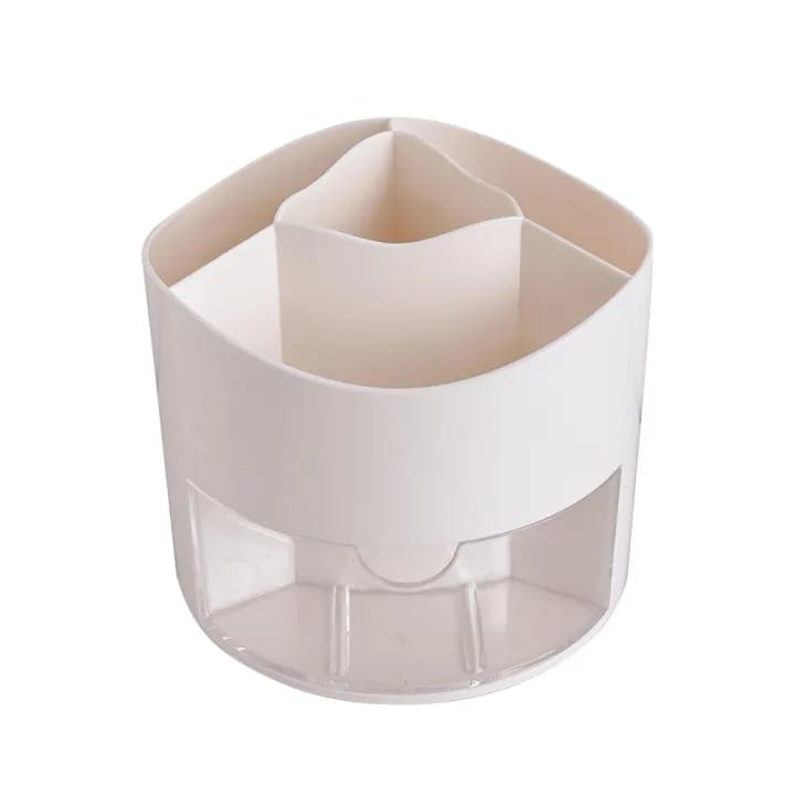 Rotary White  - Stationery Organizer &amp; Makeup Brushes Holder