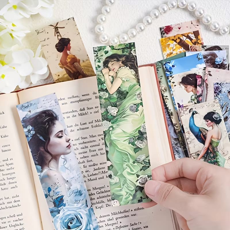 Blue Sea Breeze Floral Series - Bookmark Set Of 30