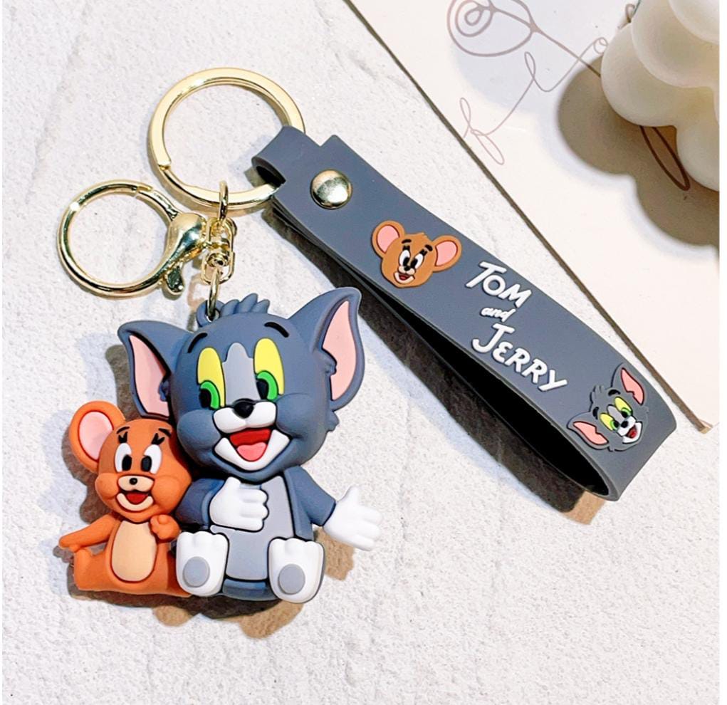 Tom &amp; Jerry  Gold - Key Ring Style 1