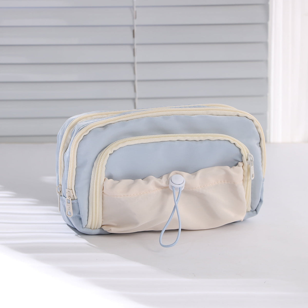 Blue Large Capacity - 3 Zip Pouch