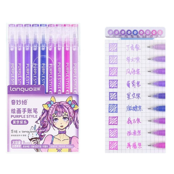 Purple Style  Fine Liner Artist - Pen Set Of 9