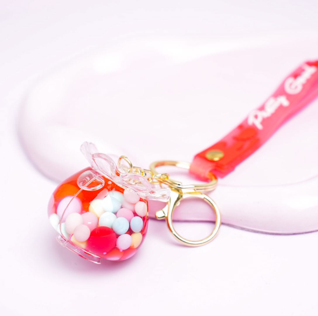 Bubble Vase Glitter Water - Gold  Key Ring