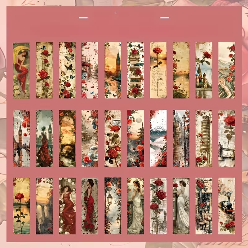 Cinnabar In Dream Floral Series - Bookmark Set Of 30