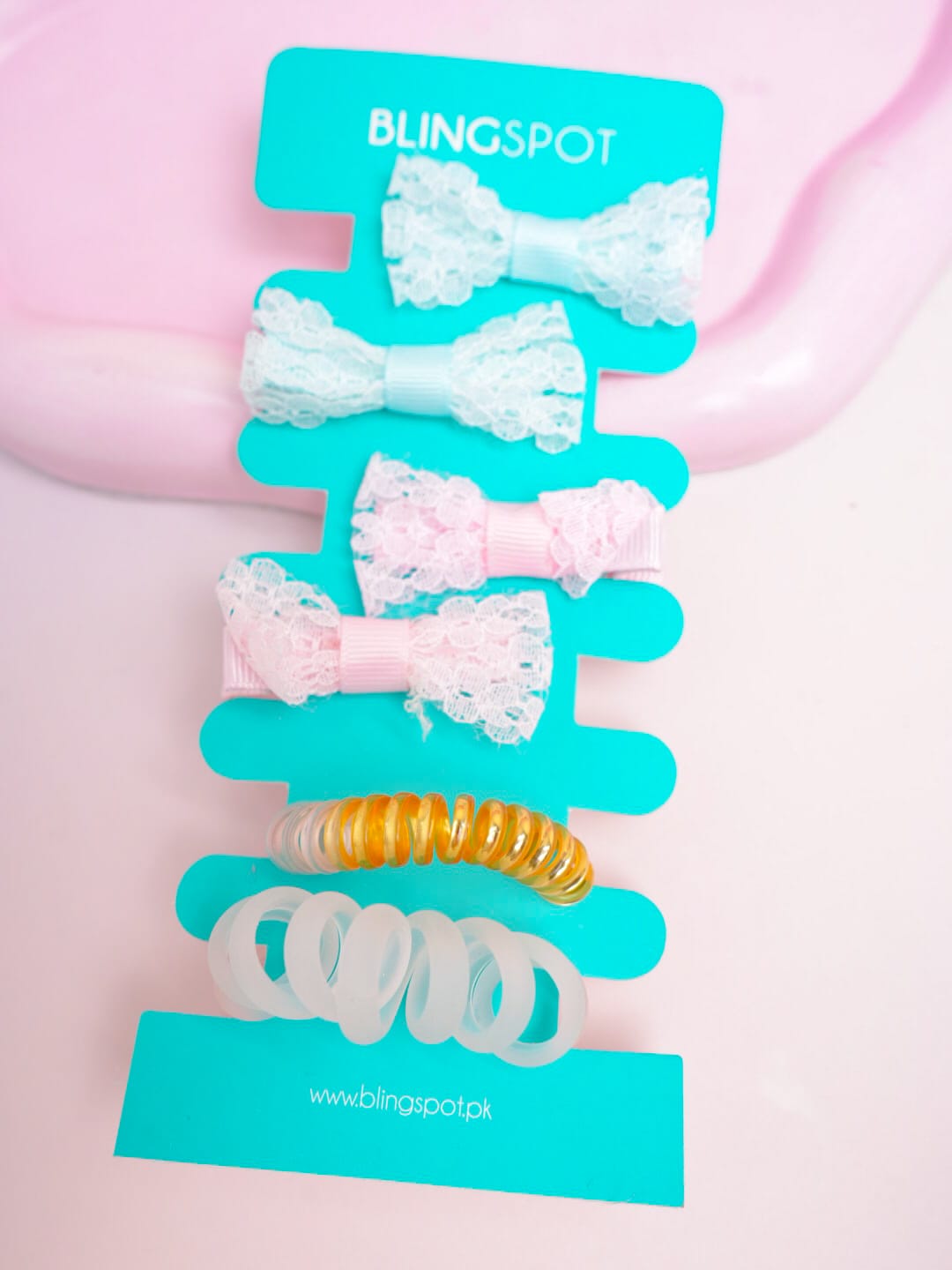 Pastel Bow Clips &amp; Hair Ties - Hair Accessories Style 4