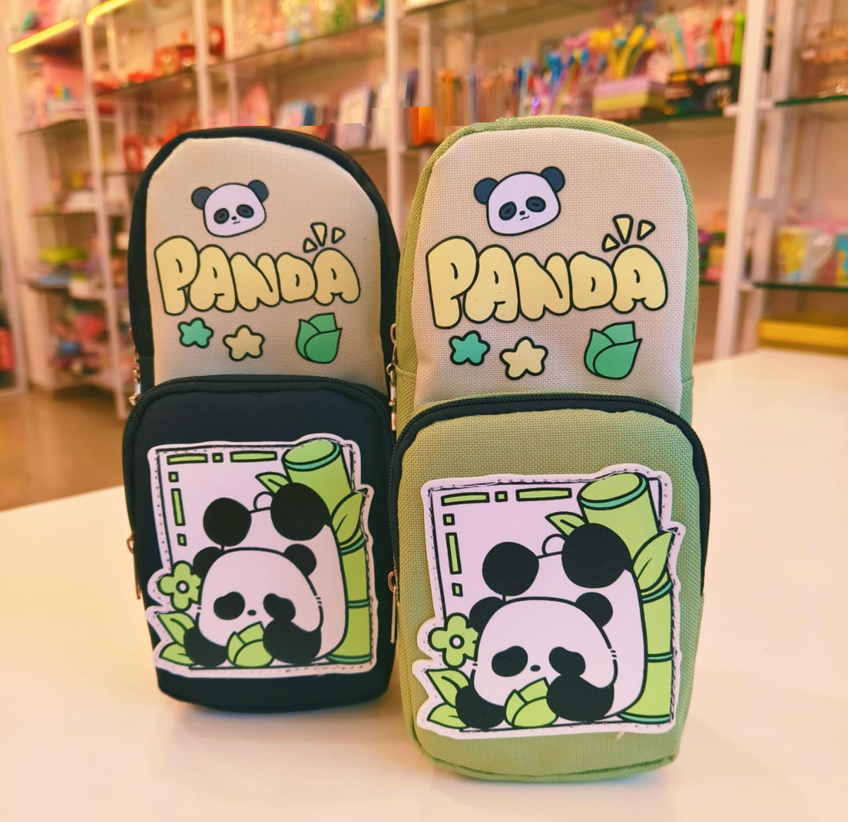 Funky Panda Jeans  Zipper - Large Pouch