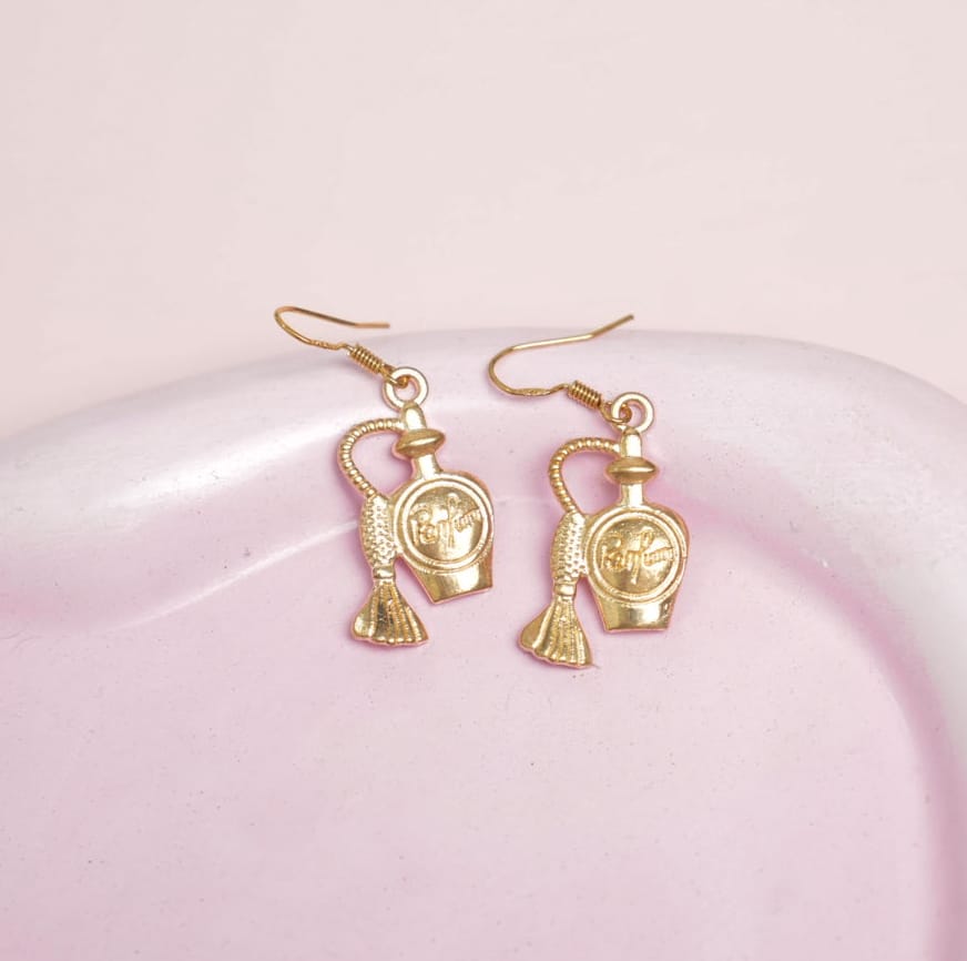 Perfume Jar Gold - Earrings