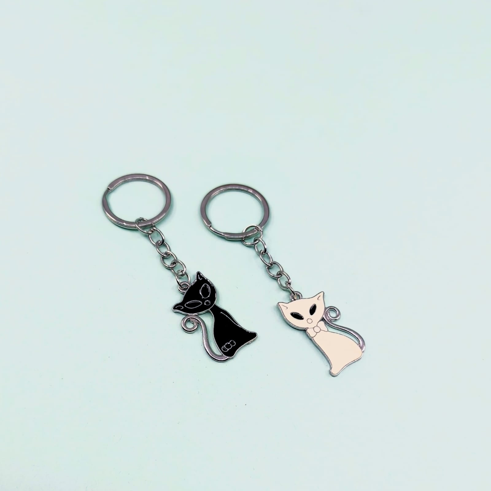 Black & White Kitty - Key Ring Set Of 2