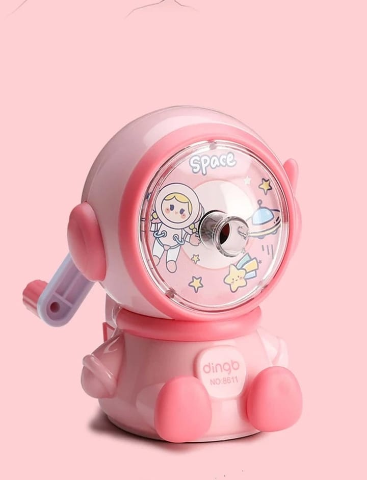 Space Travel Astronaut Pink - Rotary Pencil Sharpener