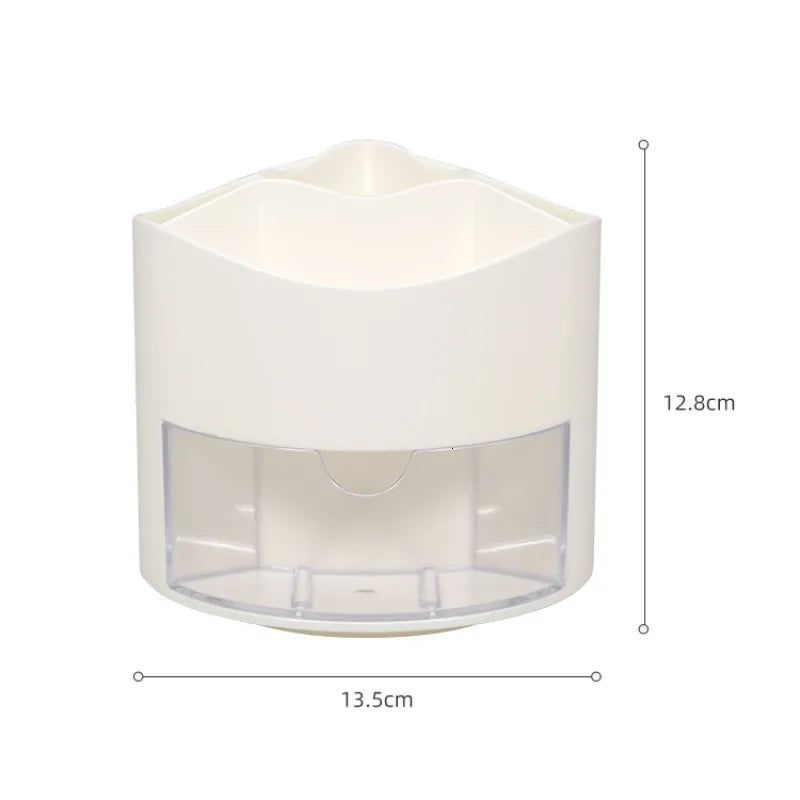 Rotary White  - Stationery Organizer &amp; Makeup Brushes Holder